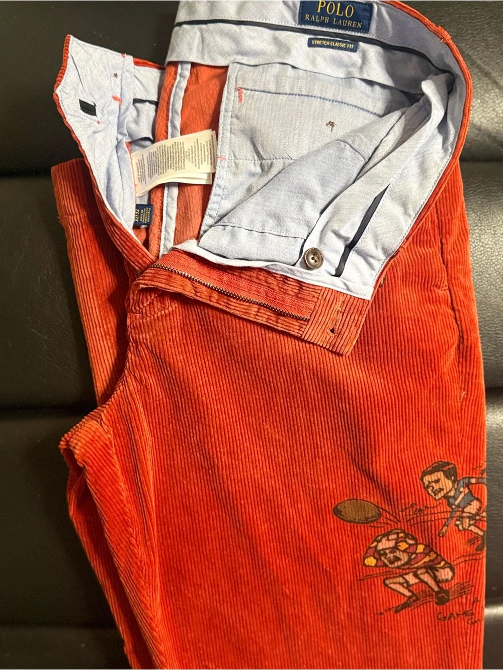 Polo by Ralph Lauren Red Corduroy Jeans with Sports Graphic
